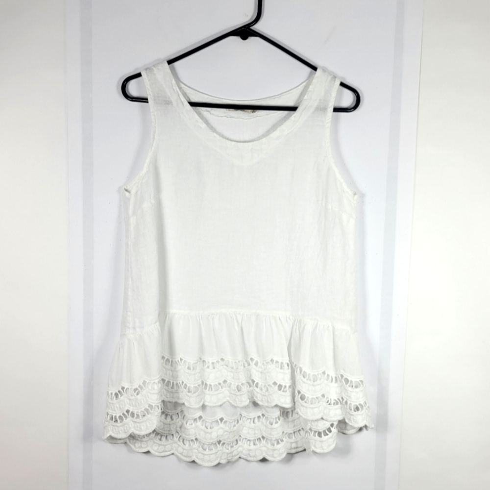 Valentina Naldi Linen Top #653 Size S
